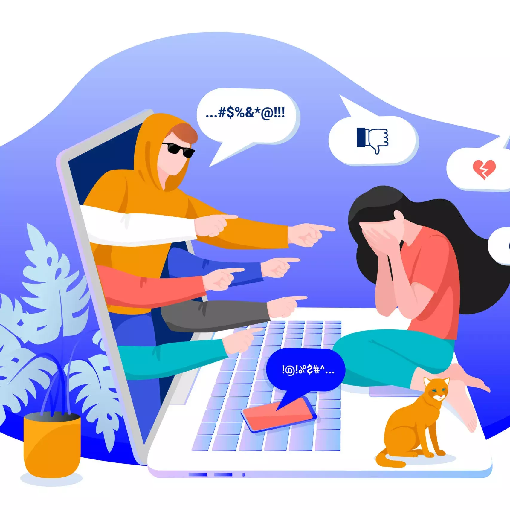 Illustration harcèlement en ligne
