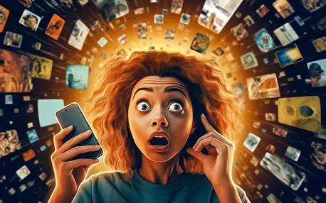 Une jeune prise dans une spirale de contenus numériques